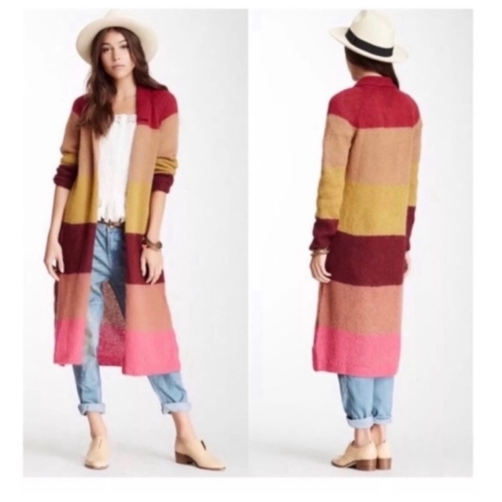Free People Over The Rainbow mohair blend duster cardigan